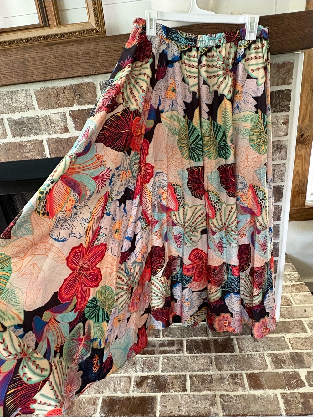 Christian Siriano Floral Maxi Skirt - Black, Pink, Green, Blue - Picture 3 of 5